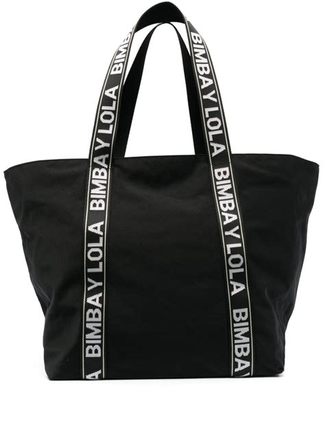 Bimba y Lola: Bolso shopper grande nylon negro Mujer .